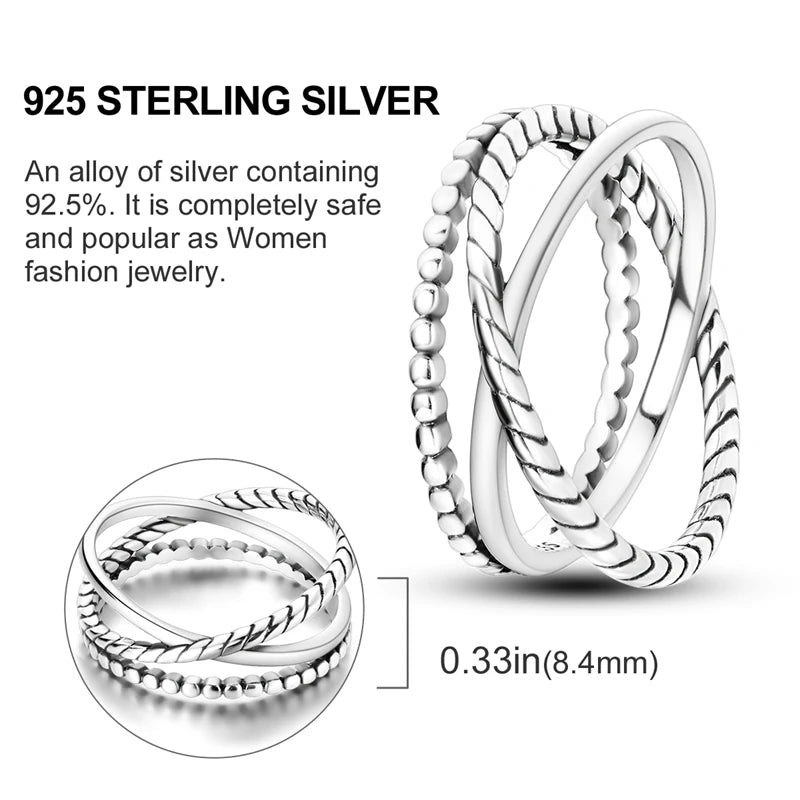 925 Sterling Silver Infinite Love Ring Original Luxury Design Zircon Finger Rings For Women High Quality Wedding Jewelry Gift
