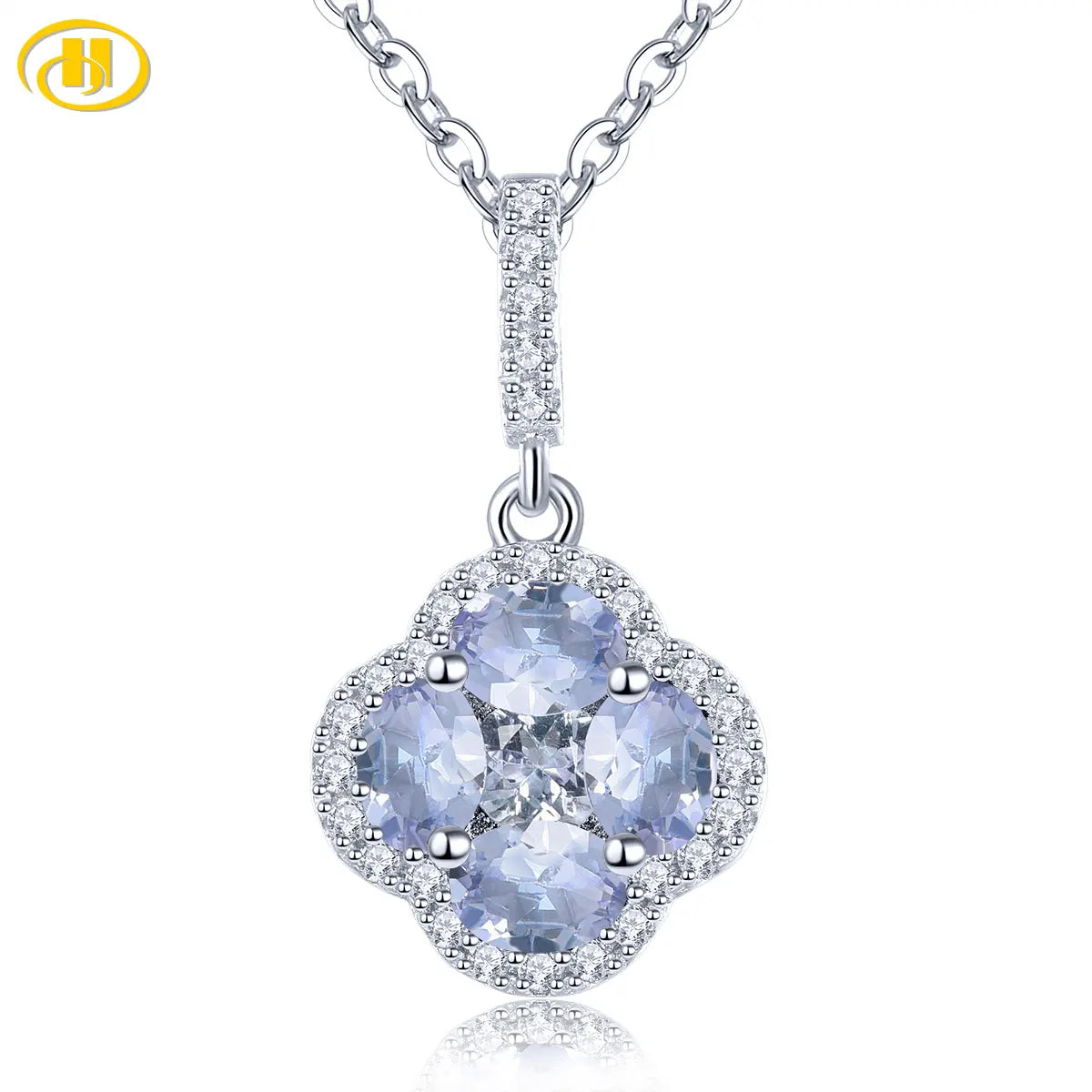 Natural Tanzanite Sterling Silver Pendants 0.8 Carats Genuine Gemstone Romantic Elegant Fine Jewelry Style S925 Birthday Gifts