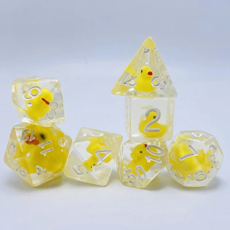 New DND Upscale 7Pcs Resin Dice Set Polyhedral Inline Animal D4 D6 D8 D10 D12 D20 Dices for RPG Board Game and Tabletop Games