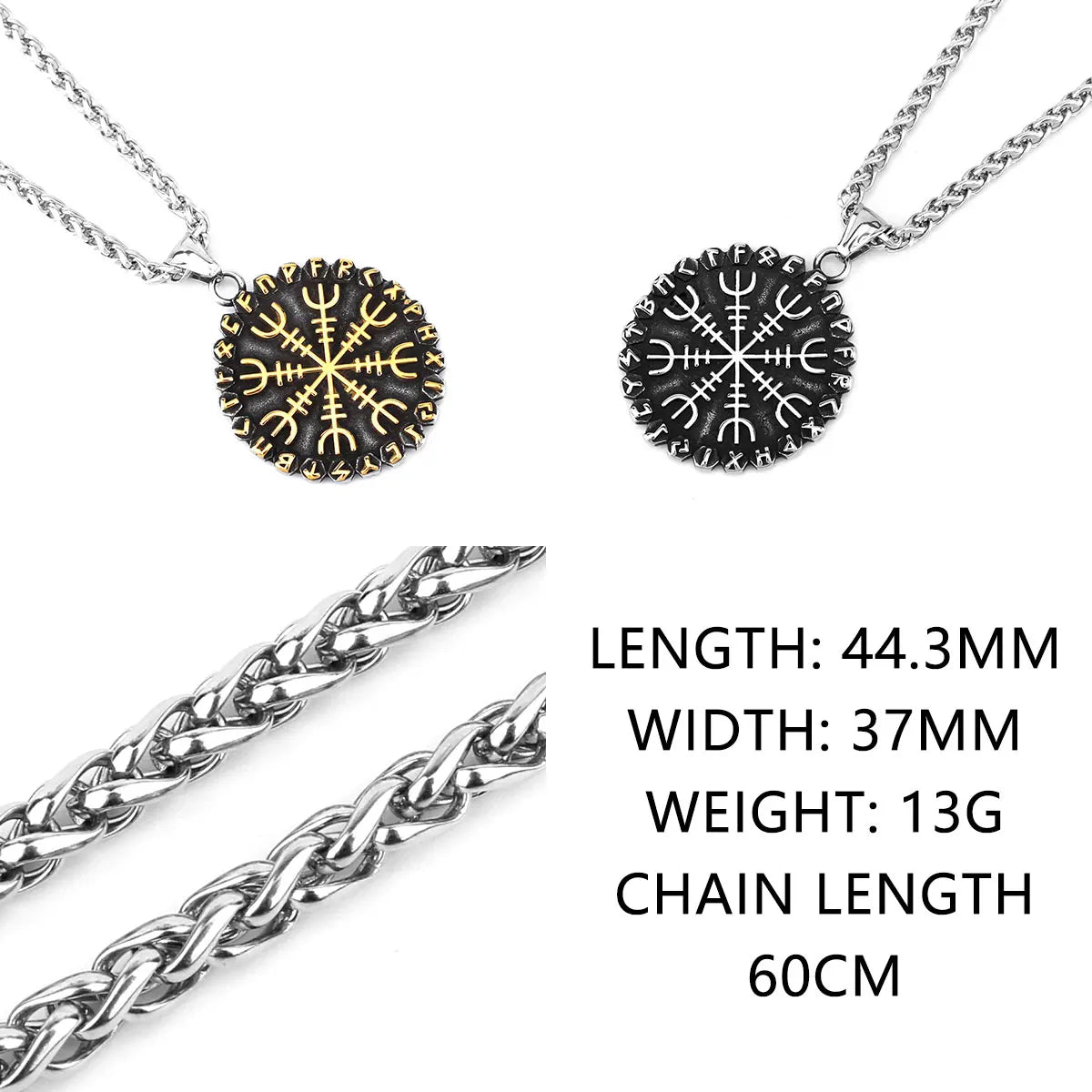 Vikings Odin Rune Necklace Various Men's Nordic Vegvisir Valknut Amulet Pendant Stainless Steel Punk Fashion Jewelry Wholesale