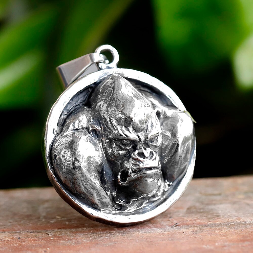 2023 New Creative Design Stainless SteelVintage Stainless Steel Animal Gorilla Pendant Fashion jewelry free shipping