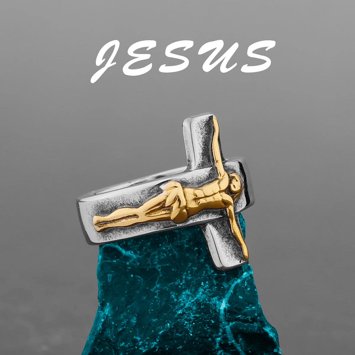 Stainless Steel Catholic Christian Cross Faith Amulet Ring Women Men Unisex Ring Multi Style Finger Jewelry Creative Gift