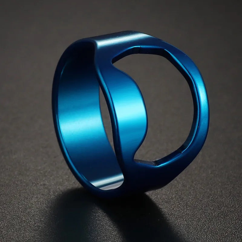 Fashion New 8mm Simple Men Ring Smooth Stainless Steel Blue Charms Rings Women's Couple Jewelry Gift Dropshipping