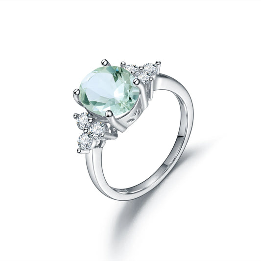 GEM'S BALLET Classic Oval 2.60Ct Natural Citrine Anniversary Rings For Women 925 Sterling Silver Gemstone Ring Fine Jewelry