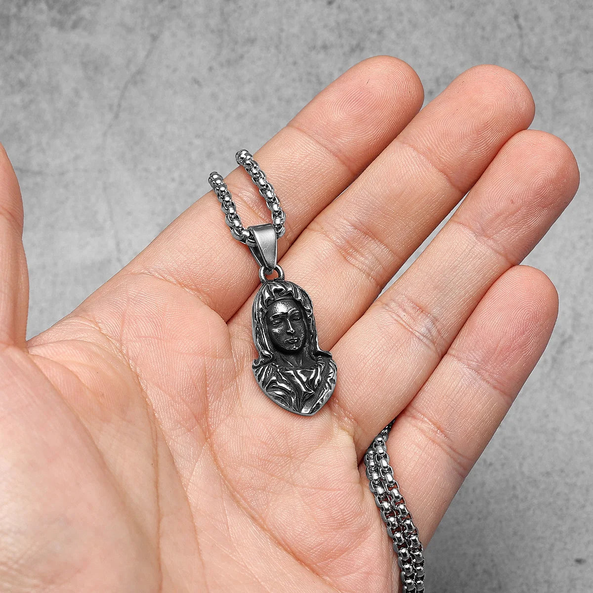 Retro Virgin Mary Stylish Stainless Steel Men Necklaces Pendant Chain Punk For Women Fashion Jewelry Gifts Wholesale Dropshiping