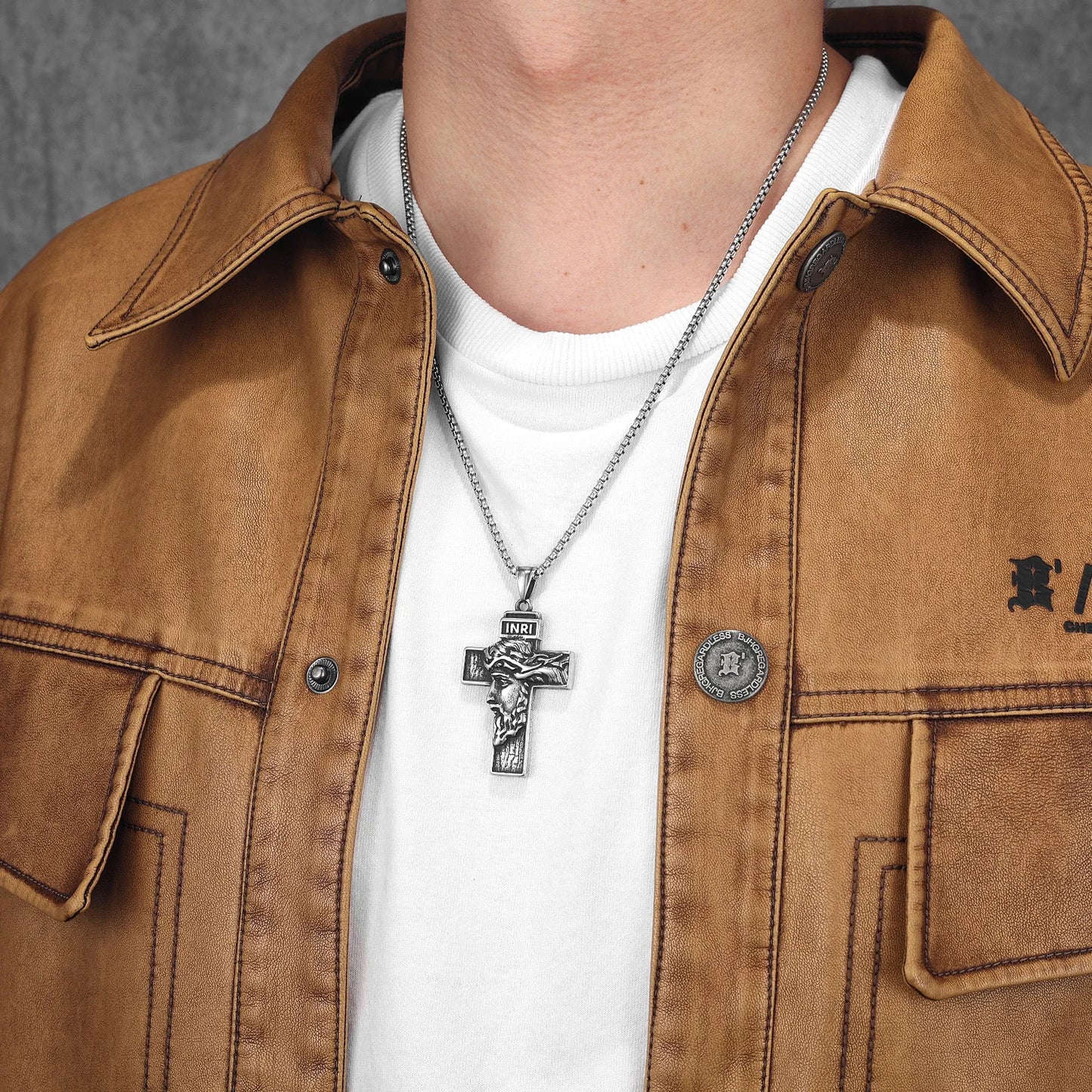 3D Jesus Cross Amulets Stainless Steel Men Necklaces Pendant Chain Punk For Women Fashion Jewelry Gifts Wholesale Dropshiping