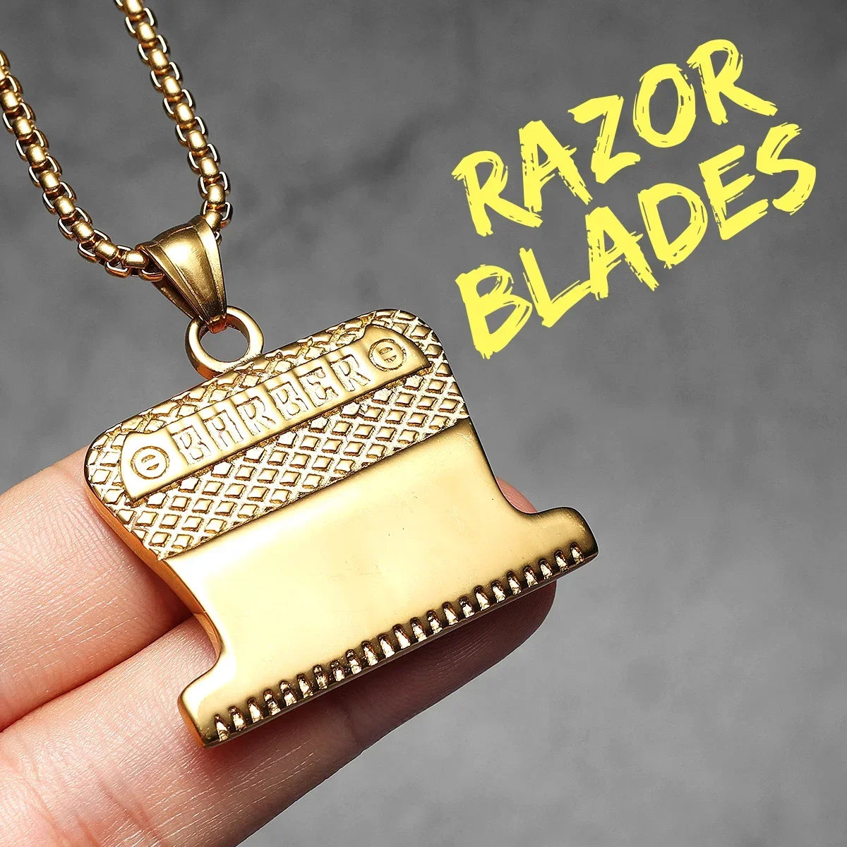 Barber Scissors Shaver Hair Drier Razor Stainless Steel Man Necklaces Pendant Chain For Women Fashion Jewelry Gifts Wholesale