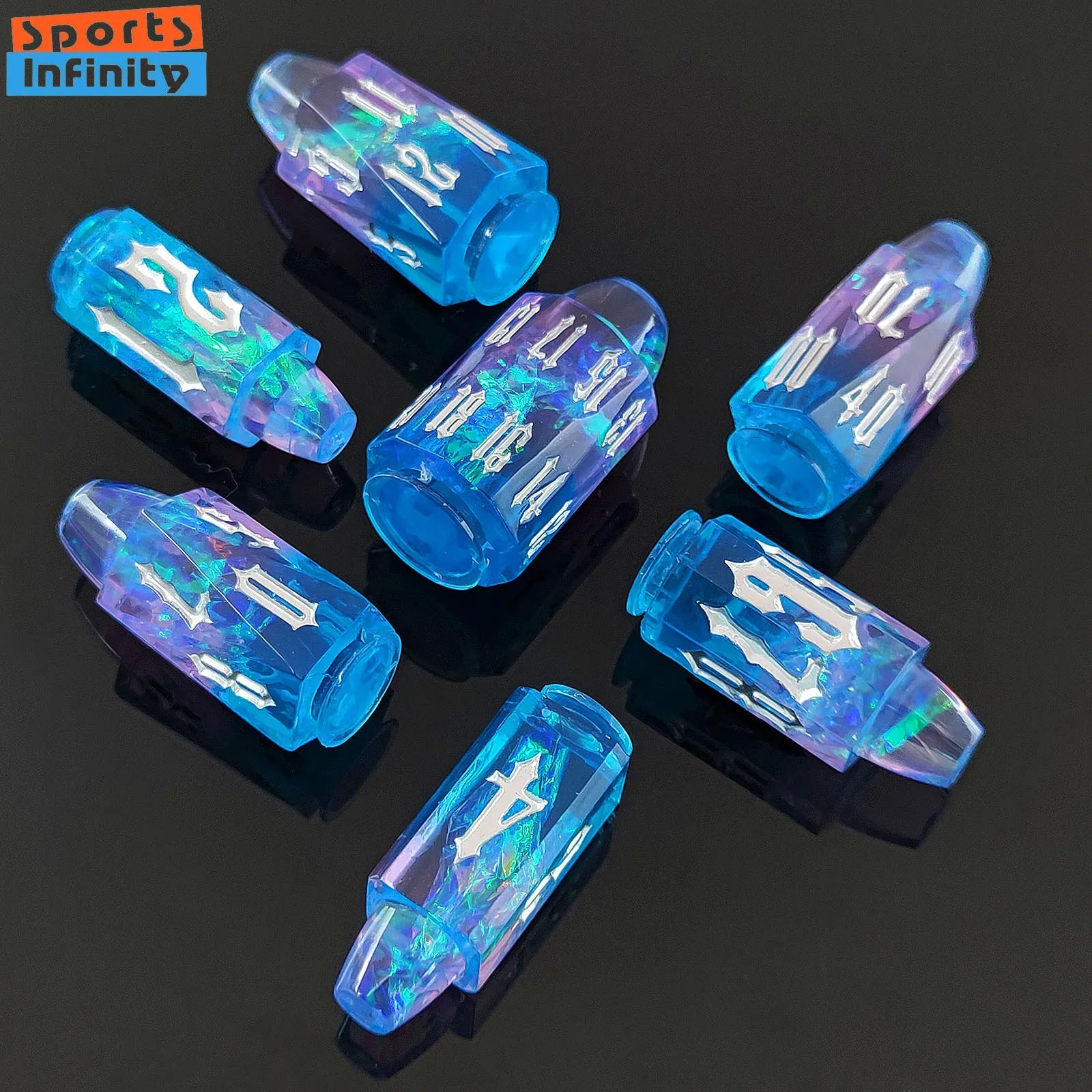 7pcs/set of Multi Color Bullet Resin Number Dice for DND TRPG COC Running Team D6 Board Game Polyhedral Dice Dnd Dice Set