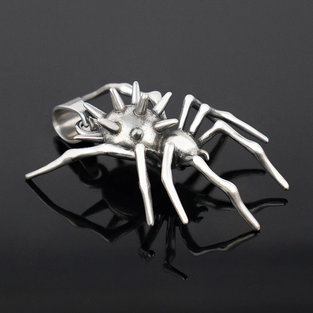 Popular Charm Stainless Steel Spider Pendant Chain for Men Women Gothic Singular Animal Necklaces Halloween Party Gifts Jewelry