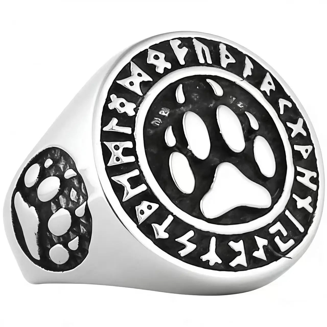 HNSP 316L Stainless Steel Viking Style Rune Bear Claw Ring For Men Male Finger Jewelry Accessories