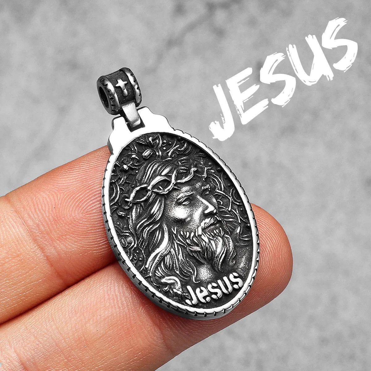 Powerful Amulets Jesus Cross Stainless steel Men Necklaces Pendants Chain For Women Jewelry Male Accessories Gifts Wholesale