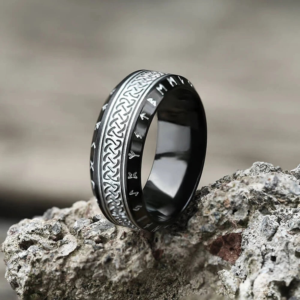 Vintage Odin Norse Viking Amulet Rune Rings For Men Cool Stainless Steel Celtic Knot Ring Wedding Jewelry Valentine's Days Gifts