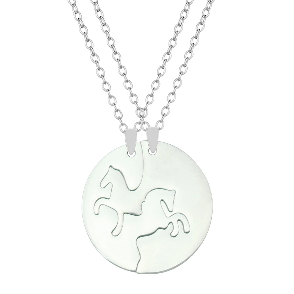 Cat Couple Necklaces For Lovers Yin Yang Animal Pendant Necklace Heart Couples Friendship Jewelry for Lovers Best Friends Gift