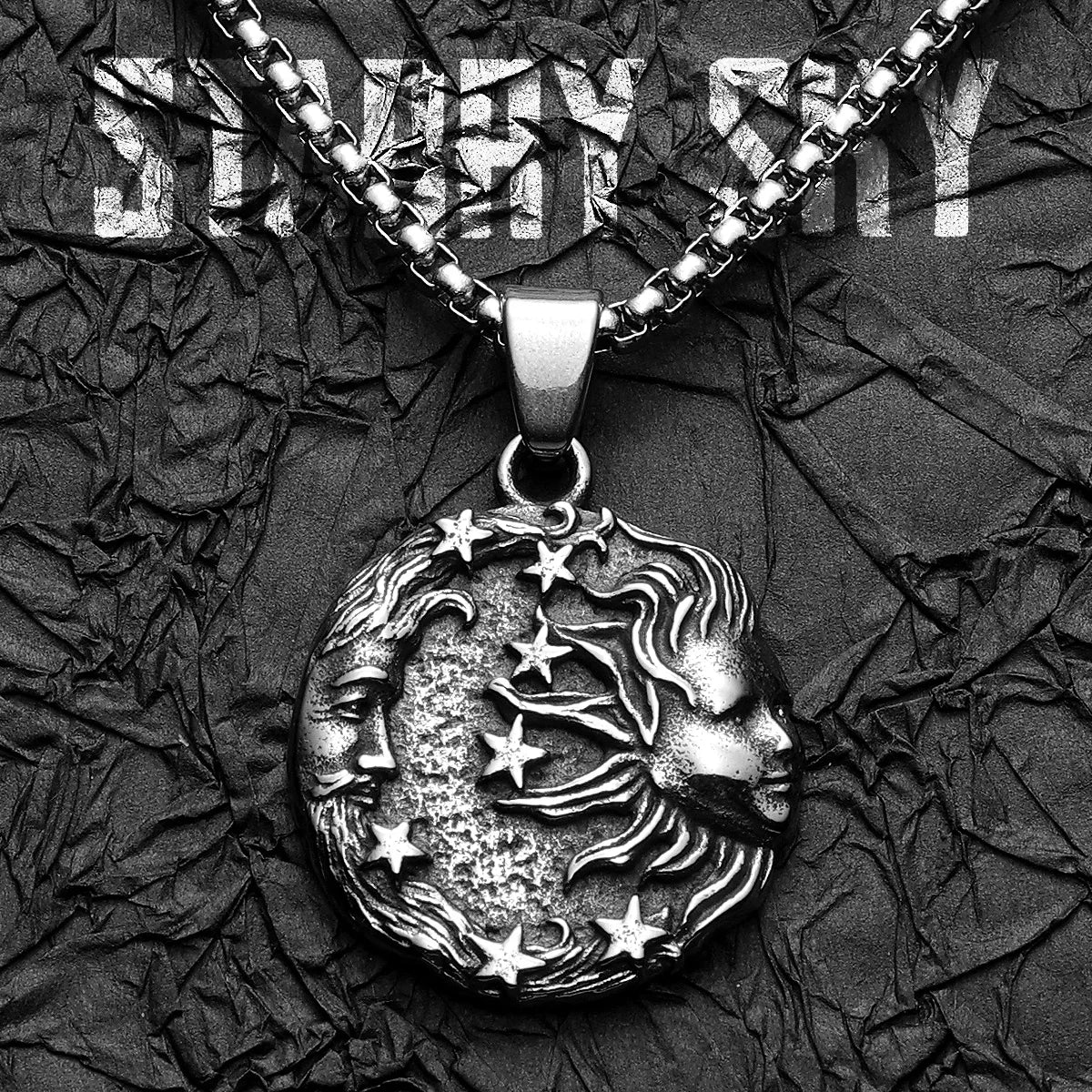 Greek Myth Stars Moon Sun Stainless Steel Men Necklaces Pendant Chain Powerful Amulet Vintage For Women Jewelry Gifts Wholesale