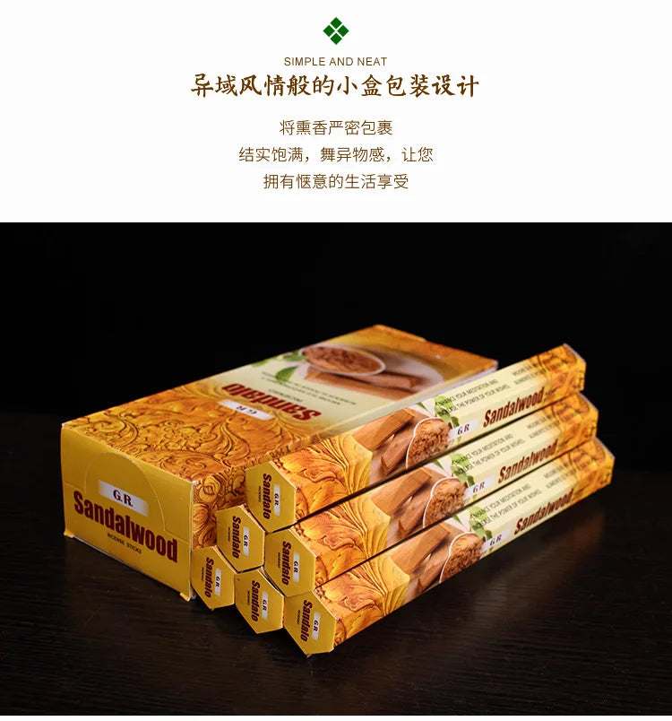 India Sandalwood Incense Sticks Meditation Lavender Sage Palo Santo Rose Line Incense Aromatherapy Lasting Fragrance