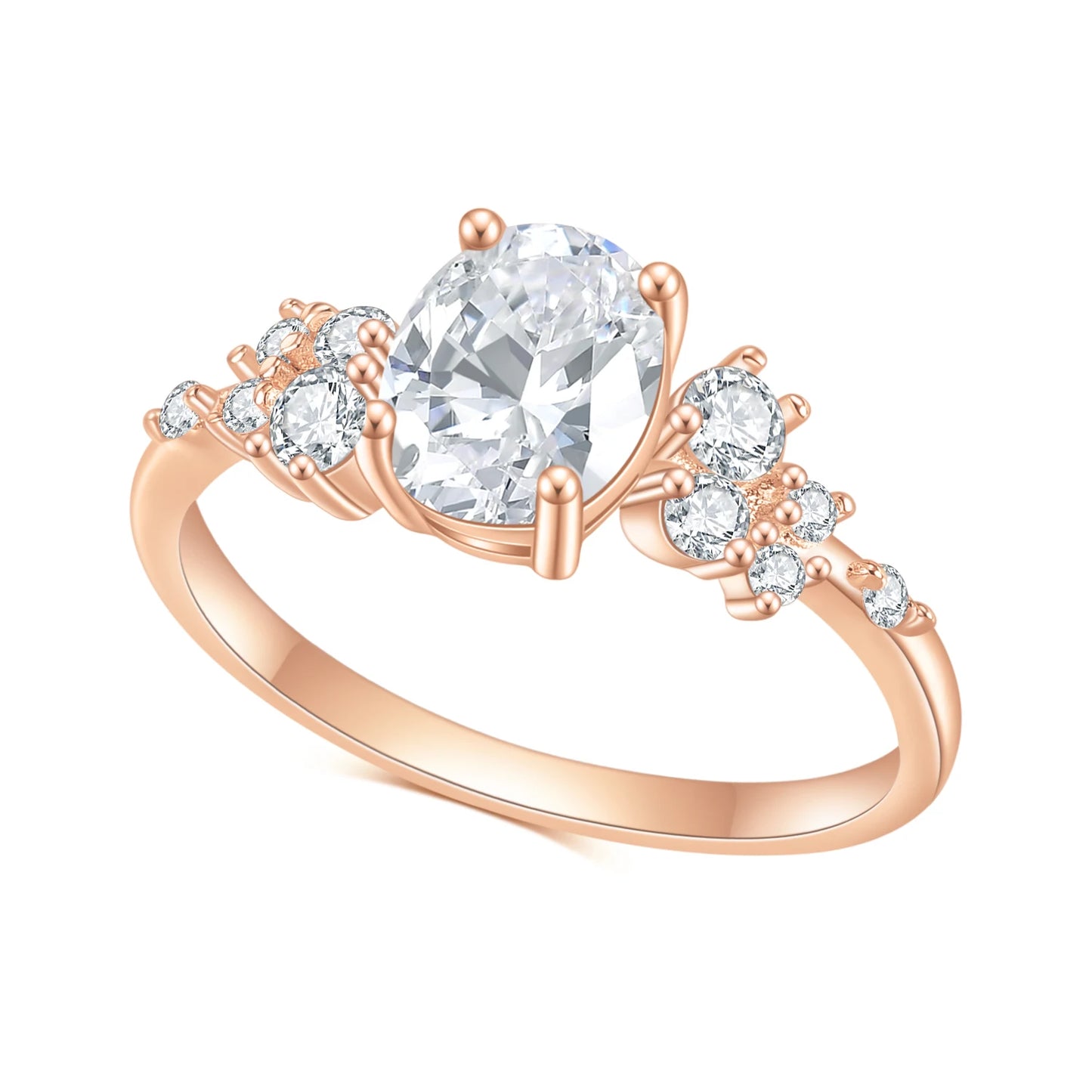 GEM'S BALLET 1.5CTW Colorless Oval Cut Moissanite Antique Bridal Engagement Rings in 925 Sterling Silver Women's Ring 925 Sterling Silver Rose Gold