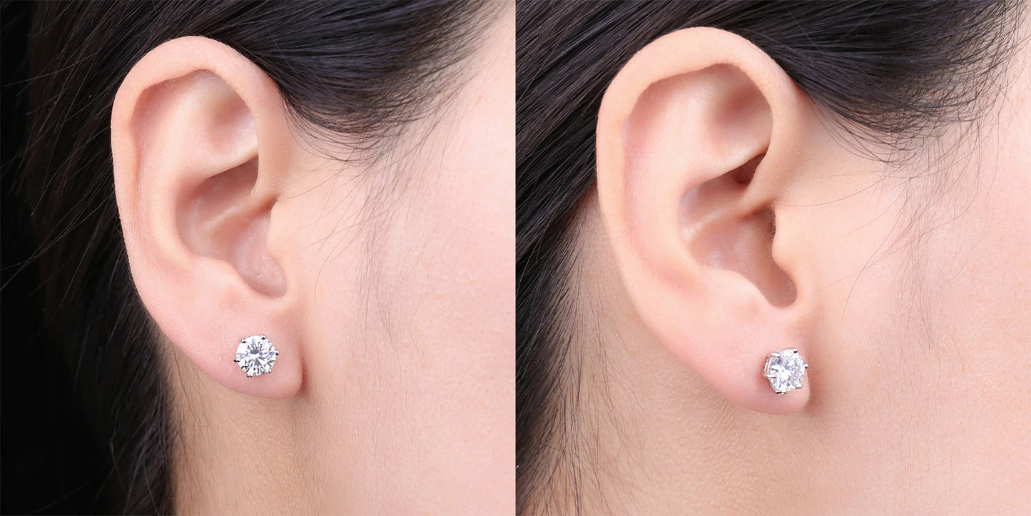 JewelryPalace Round 5A Cubic Zirconia Wedding Engagement 925 Sterling Silver Stud Earrings for Woman Fashion Anniversary Gift