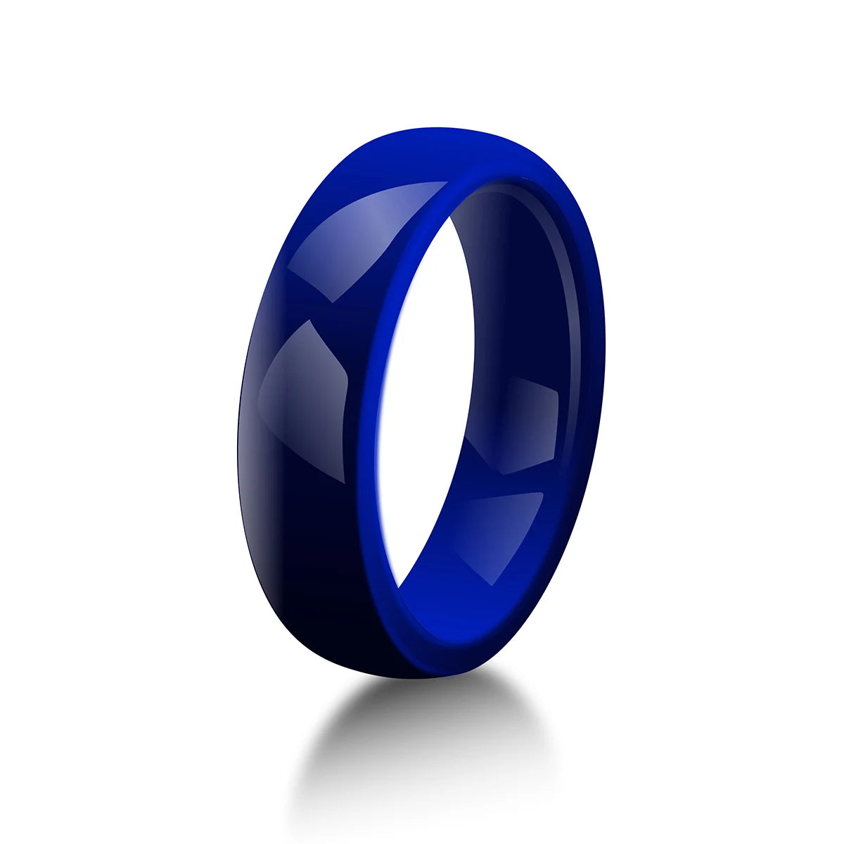 PINANNIE 6mm Wide Ceramic Ring for Men & Women, Wedding Band, Polished Jewelry Anniversary Gift for Him Her