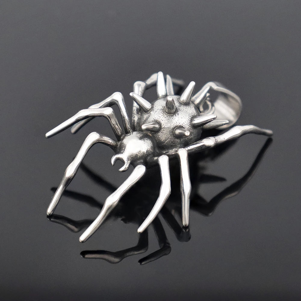 Popular Charm Stainless Steel Spider Pendant Chain for Men Women Gothic Singular Animal Necklaces Halloween Party Gifts Jewelry