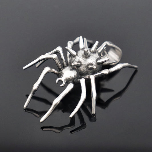 Popular Charm Stainless Steel Spider Pendant Chain for Men Women Gothic Singular Animal Necklaces Halloween Party Gifts Jewelry