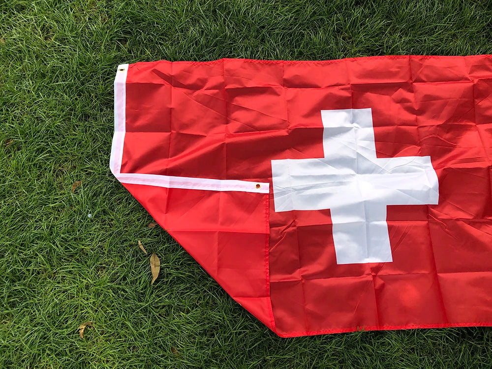Switzerland flag 3*5 feet polyester hanging flag.90*150cm big banner Swiss flag for decoration