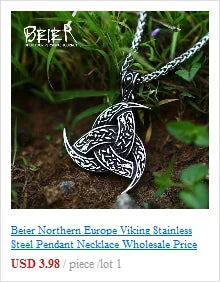 BEIER Stainless steel Thor Hammer Viking Amulet Viking Raven Ring Scandinavian Jewelry man Ring BR8-296
