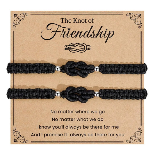 Pinky Promise Knot Couples Bracelets Anniversary Christmas Valentines I Love You Gifts for Boyfriend Girlfriend Women Men
