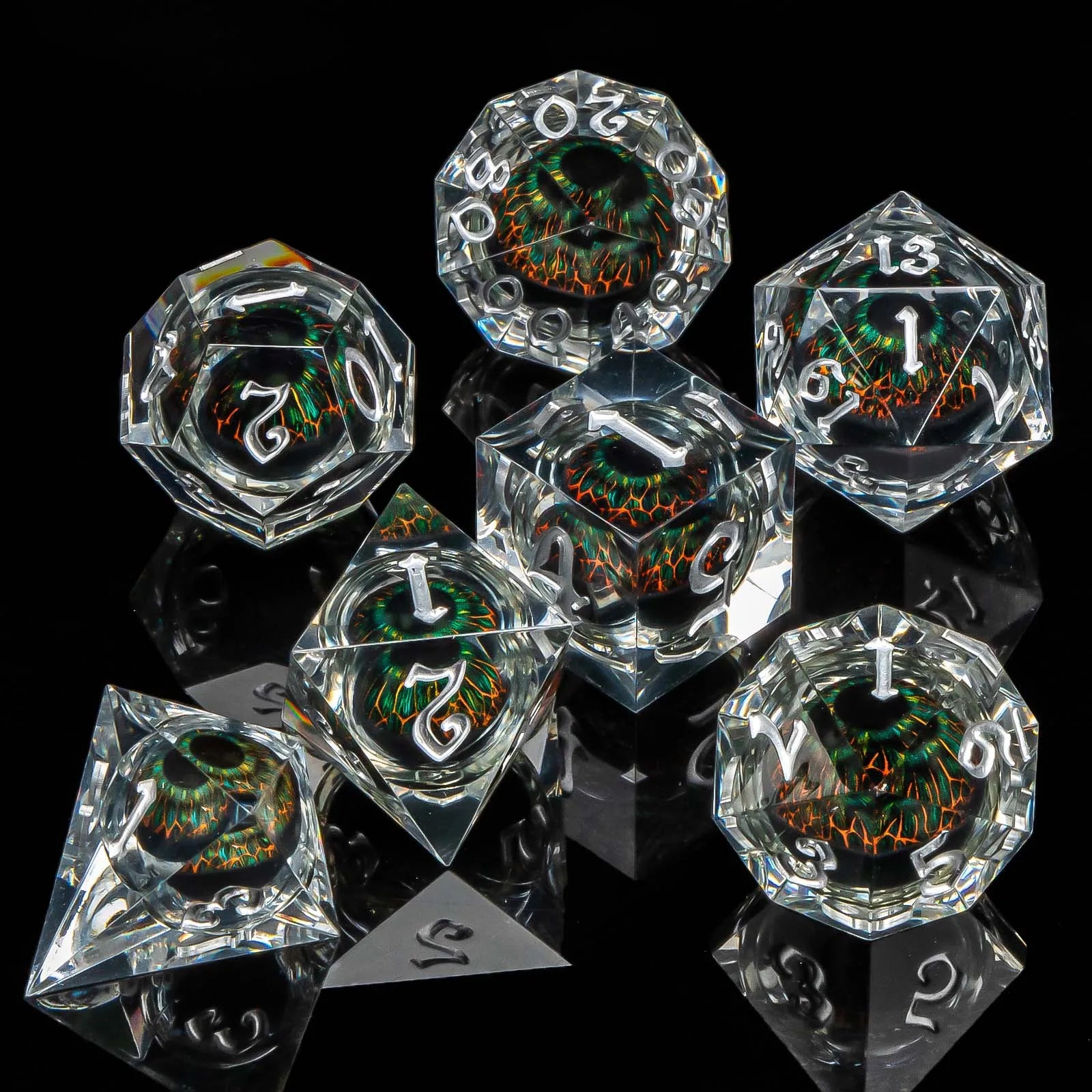 DND Eye Liquid Flow Core Resin D&D Dice Set For D and D Dungeon and Dragon Pathfinder Table Role Playing Game Polyhedral Dice AZ09