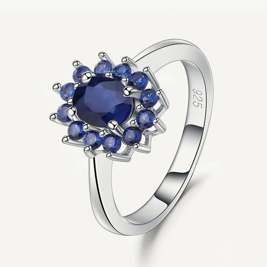 Gem's Ballet 1.89Ct Natural Blue Sapphire Gemstones Ring 925 Sterling Silver Vintage Flowers Rings For Women Gift Fine Jewelry CHINA