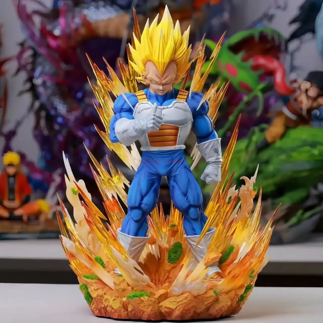 36cm Dragon Ball Gk Model Anime Figure Super Saiyan Vegeta 1:6 14.2inch Majin Vegeta Large Statue Room Decor Ornament Gift Toys no box