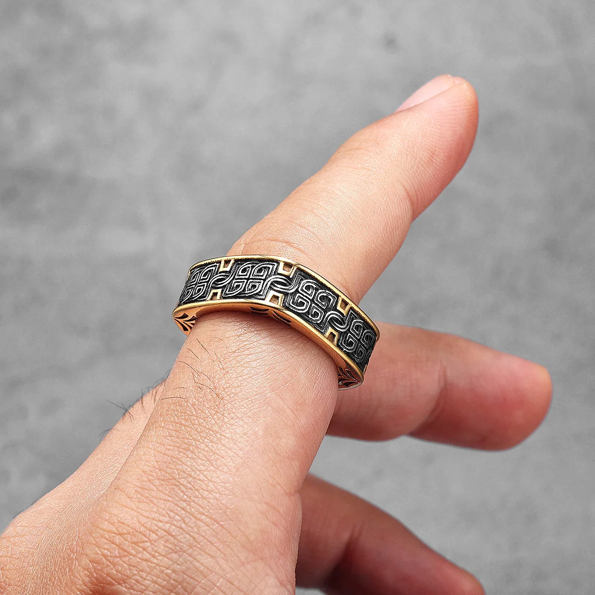 Ancient Classical Patterns Men Rings Stainless Steel Women Fashion Jewelry Punk Trendy New In Accessories Gift