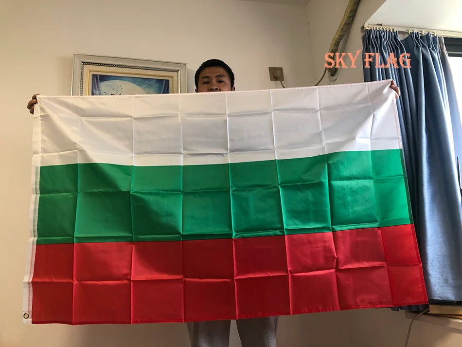 SKY FLAG Bulgarian National Flags 90x150cm Polyester Europe EU White Green Red bg bgr bulgaria flag