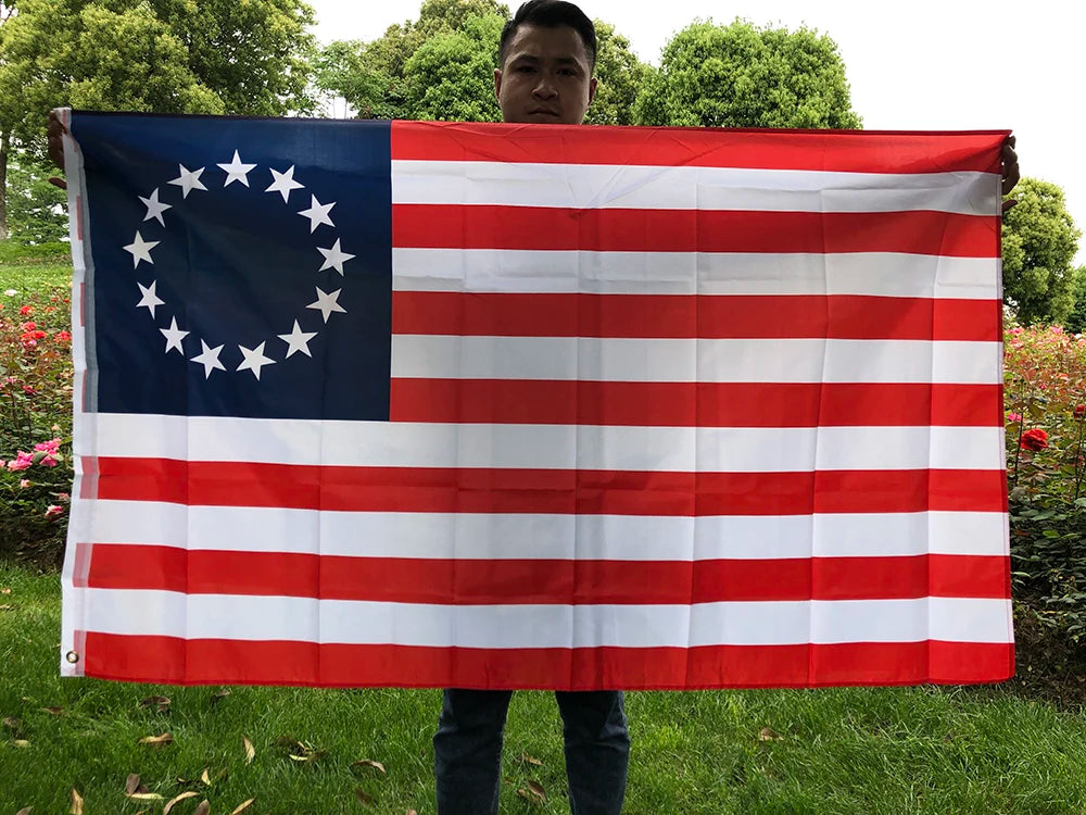 (SKY FLAG)Betsy Ross 13 Star USA American Flag 90*150CM Polyester 13 stars us usa 1777 american Betsy Ross Flag