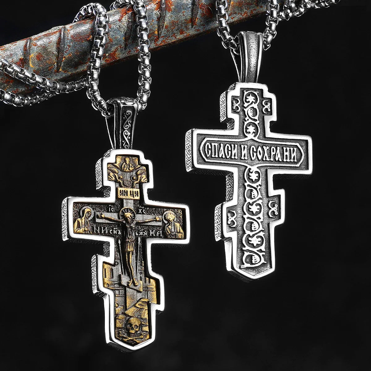 Exorcist Jesus Cross Brass Stainless Steel Men Necklaces Pendant Chain Punk for Women Fashion Jewelry Gift Wholesale Dropshiping