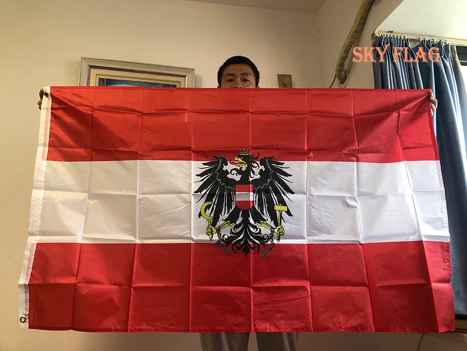 SKY FLAG 90*150cm Austria Eagle National Flags Banners with Coat of Arms Austrian Emblem Country Flag polyester printed