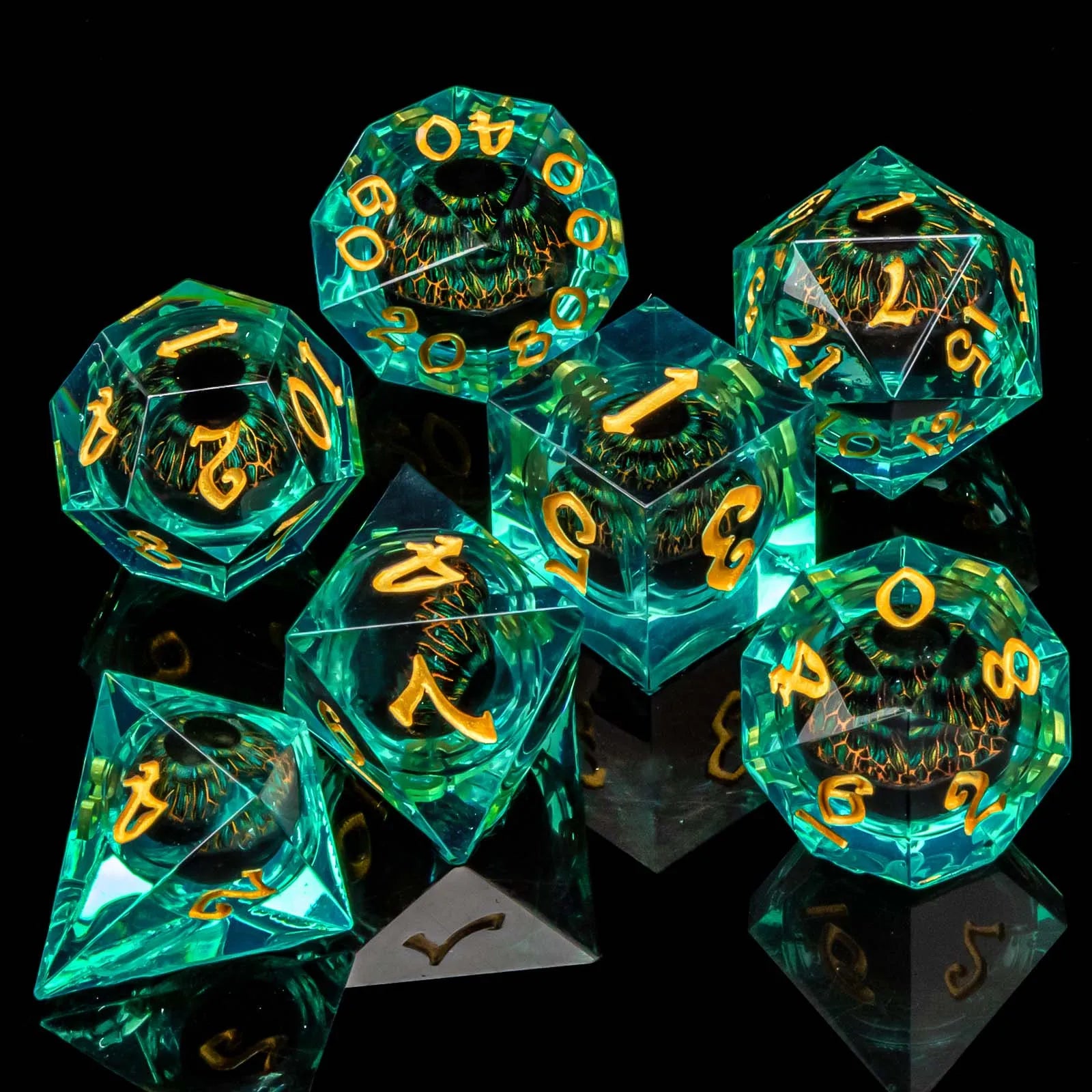DND Eye Liquid Flow Core Resin D&D Dice Set For D and D Dungeon and Dragon Pathfinder Table Role Playing Game Polyhedral Dice AZ18