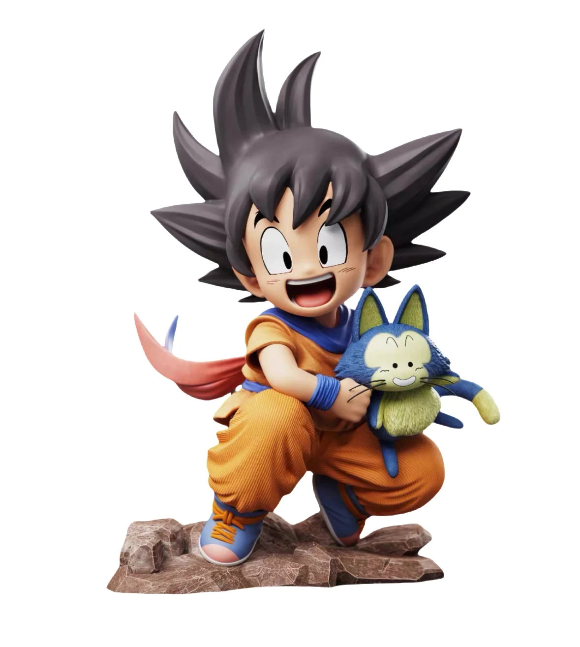 Dragon Ball Childhood Son Goku Hold on Puaru Cute Anime Figure Kakarotto GK Model Decoration Collection Figurine Toy Kids Gifts Son Goku 12cm
