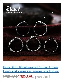 BEIER Stainless steel Thor Hammer Viking Amulet Viking Raven Ring Scandinavian Jewelry man Ring BR8-296