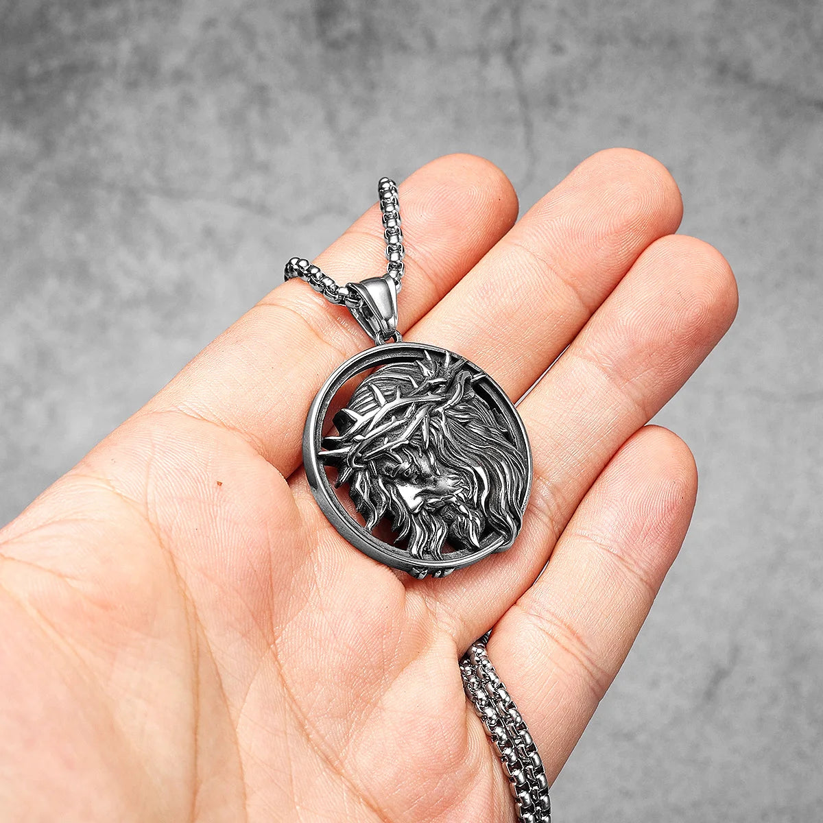 Crown of Thorns Christian Jesus Stainless Steel Men Necklaces Pendant Chain Powerful Amulet  for Women Jewelry Gifts Wholesale