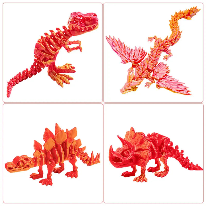 3D Printed Dragon with Movable Wings - Office Desk Accessory, Creative Home Decor, Perfect Christmas Present Holiday Gift