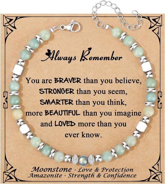 Mothers Day Birthday Christmas Valentines Graduation Gifts Amazonite Colorful Imperial Jasper Stainless Steel Beads Bracelets,