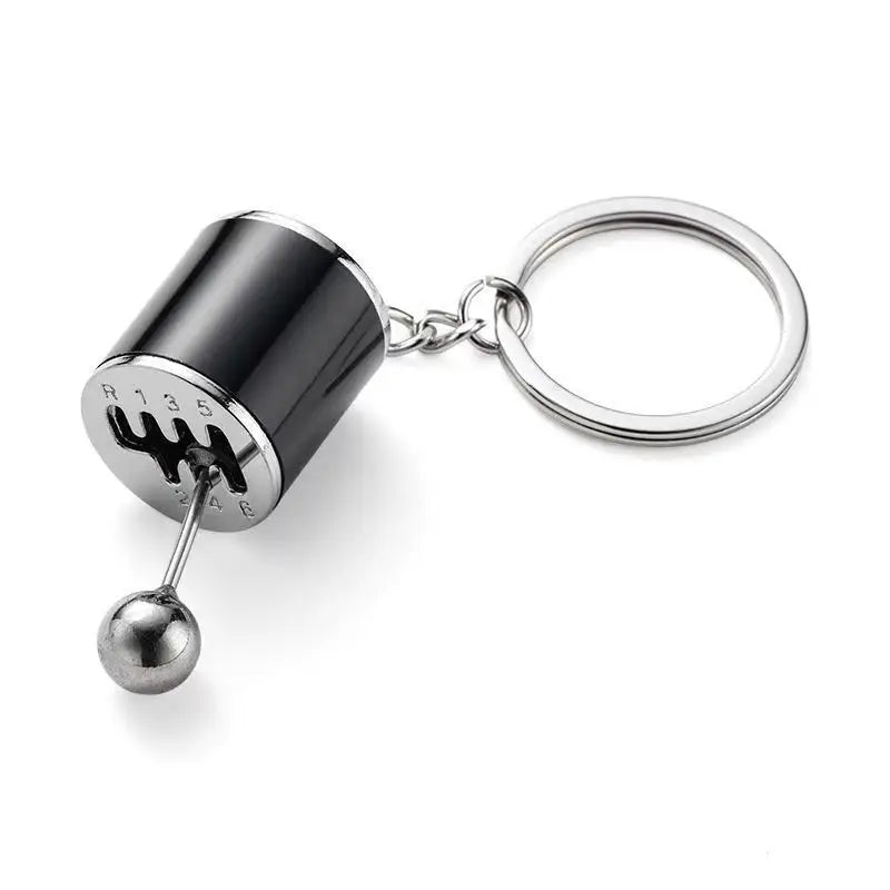Mini Turbo Turbocharger Keychain Car-styling Keyring Gear Gearbox Pendant Keychain Stick Knobs Keyring Shift Metal Fidget Toys Black