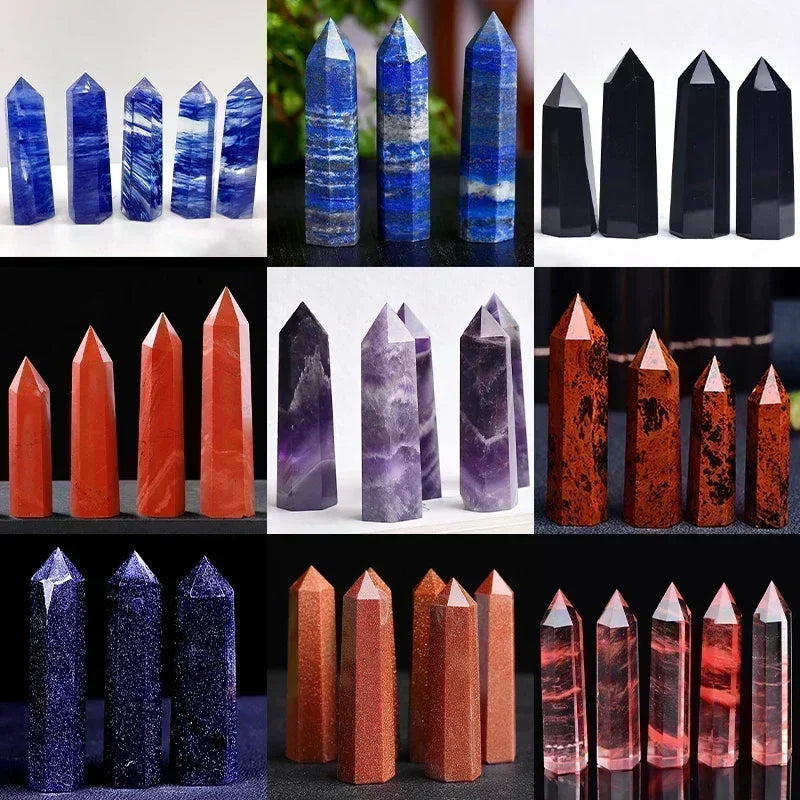 Natural Stone Single Point Wand Stone Mineral Crystal Stones Crafts Home Decoration Hexagonal Prism Christmas Gifts