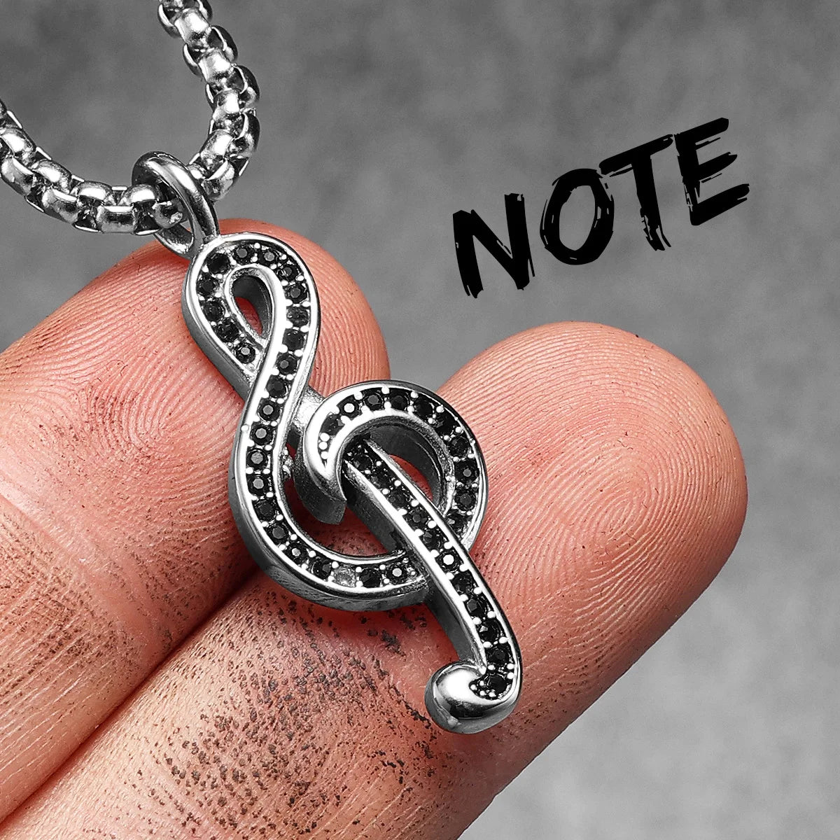 Musical Instrument Guitar Tape Stainless Steel Men Necklaces Pendant Chain Punk Rock Hiphop Women Fashion Jewelry Gift Wholesale
