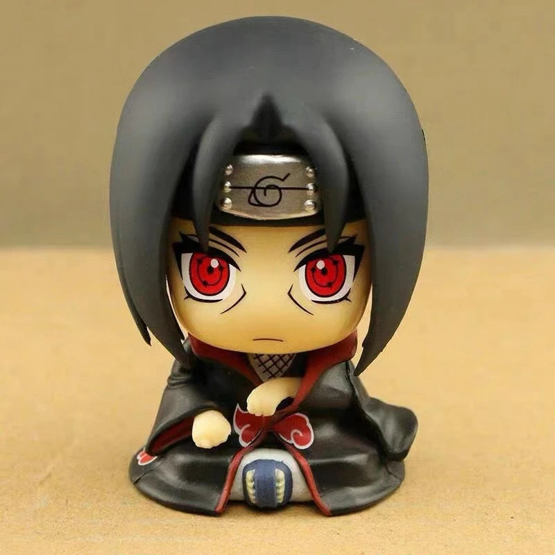 9cm Naruto Anime Figure Q Version Kawaii Figurine Car Decoration Collection Model Toy