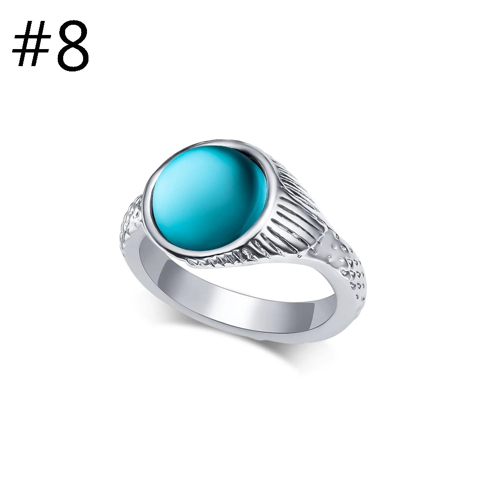 Classic Tv Drama Mako Mermaid Ring Retro Luxurious Inlay Crystal Jewelry for Island of Secrets Film Fans Accessories Present