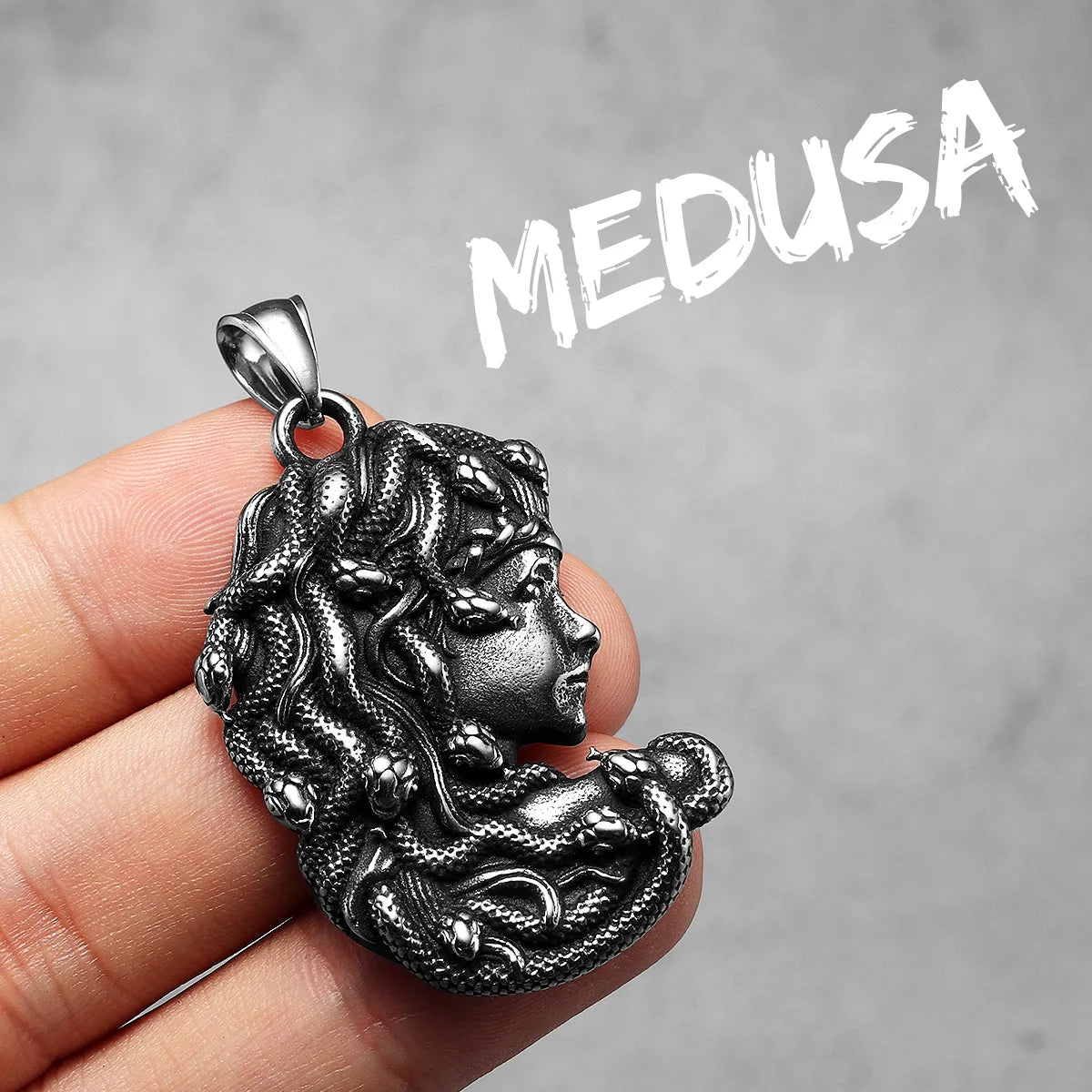 Greek Mythology Snake Hair Medusa Stainless Steel Men Necklaces Pendant Chain Amulet Vintage For Women Jewelry Gifts Wholesale