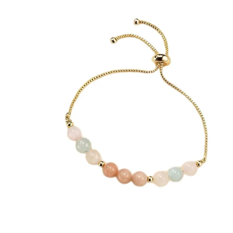 Natural Stone Moonstone Stainless Steel Bracelet Female, Adjustable, Gift for Mother sisters's Anniversary Friendship Jewelry