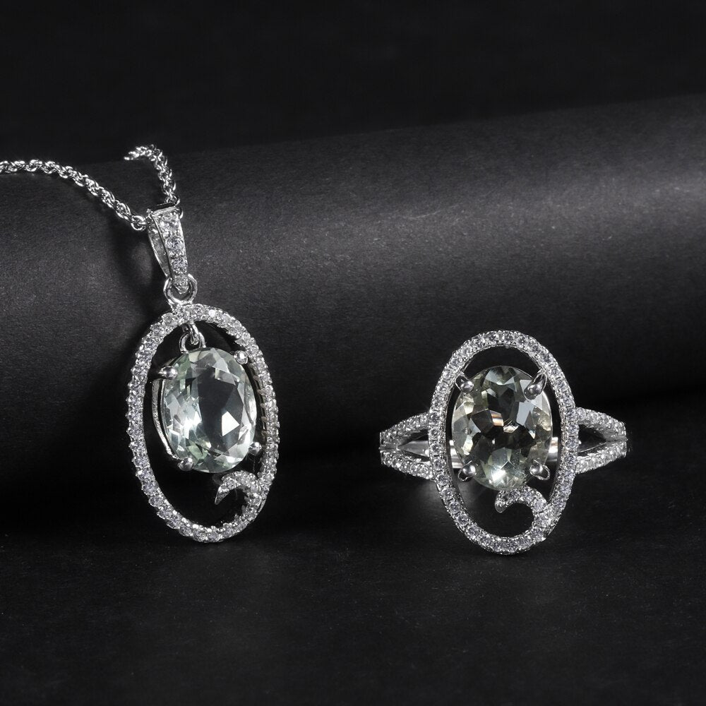 GEM&#39;S BALLET Rings For Women 100% 925 Sterling Silver Fine Jewelry Green Amethyst Luxury Fine Jewelry Drop Shipping Wholesale