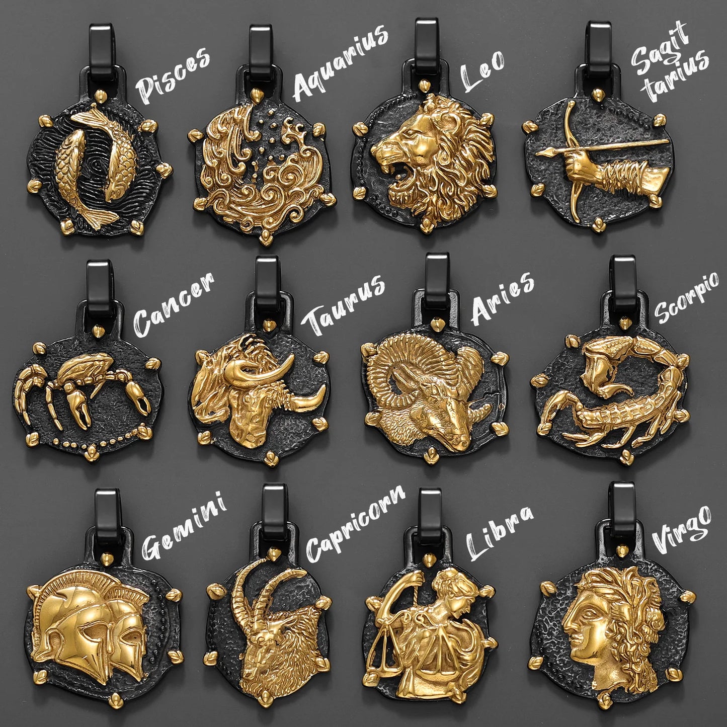 Twelve Constellations Stainless Steel Man Necklaces Pendant Chain Couple Gifts Women Fashion Jewelry Gifts Wholesale Dropshiping